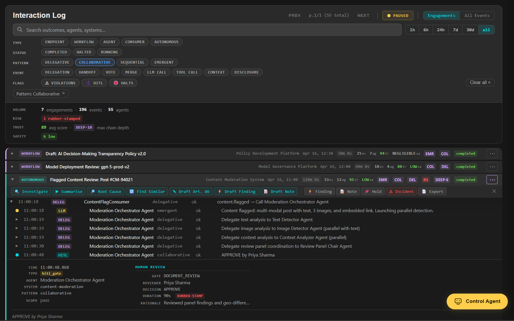 Immutable Coordination Log